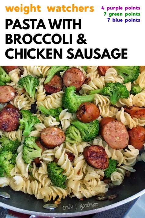 21 Day Fix Pasta, 21 Day Fix Recipes, Sausage And Broccoli, Chicken Sausage Recipes, Pasta With Broccoli, Chicken Sausage Pasta, Sausage Dinner, 21 Day Fix Meal Plan, Broccoli Chicken