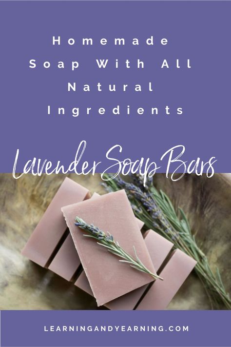 Homemade Lavender Soap Bars Lavender Soap Recipe, Bath Soak Recipe, Lavender Soap Bar, Lavender Recipes, Cold Process Soap Recipes, Handmade Soap Recipes, Soap Making Recipes, Homemade Shampoo, Natural Beauty Diy