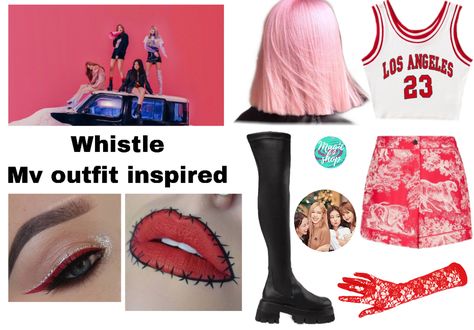 Jennie Whistle Outfit, Kpop Outfit Inspired, Blackpink Whistle Wallpaper, Whistle Blackpink Lyrics, Whistle Mv Blackpink, Blackpink Whistle, Blackpink Pink Venom Lyrics, Korean Fashion Kpop Inspired Outfits, Pop Outfits