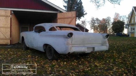 This chopped and restyled 1957 Oldsmobile 88 custom found its way to Sweden around 15 years ago. The history of the car is still a mystery, but we have heard that it could be a Northern California or a Midwest build. Current owner, Daemon Löfman, is researching the Olds' history. Do you know anything about its past? 1957 Oldsmobile, Custom Classic Cars, Oldsmobile 88, Traditional Hot Rod, Advertise Your Business, Auto Glass, Car Find, Lost & Found, Selling On Ebay