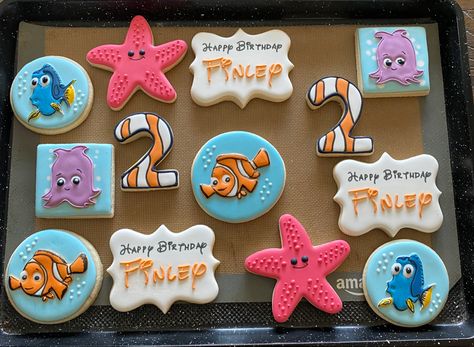 Custom sugar cookies Finding Dory Cookies Decorated, Finding Dory Cookies, Finding Nemo Cookies Decorated, Finding Nemo Cookies, Nemo Cookies, Finding Nemo Theme, Finding Nemo Party, Nemo Birthday Party, Finding Nemo Birthday