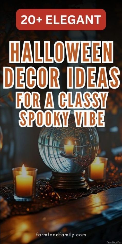 20 Elegant Halloween Decor Ideas for a Spooky Yet Stylish Home 45 Halloween Sophisticated Decor, Simple Elegant Halloween Decor, Non Tacky Halloween Decor, Elegant Halloween Decor Diy, Classy Halloween Decorations Indoor, Harry Potter Hanging Candles, Halloween Foyer, Spooky House Decor, Sophisticated Halloween Decor