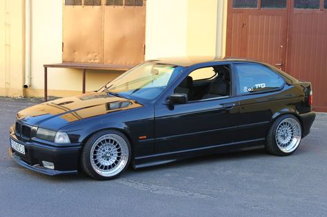 Bmw E36 Compact on custom made 3 piece wheels Bmw E36 316i, Bmw E36 Compact, Bmw Compact, E36 Compact, Bmw 316i, E36 M3, Bmw Wheels, German Beauty, White Rims