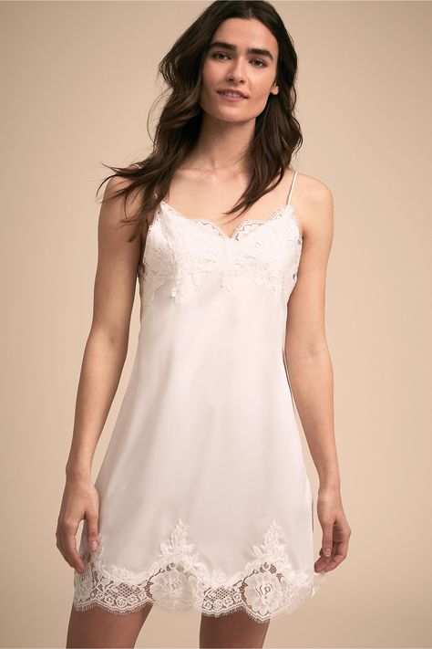 Homebodii Olivia Chemise In Ivory by Homebodii - Ivory - Size: Best Bridal Shoes, Wedding Night Lingerie, Bride Lingerie, Anthropologie Wedding, Honeymoon Outfits, Wedding Lingerie, Green Wedding Shoes, Lace Slip, Bridal Lingerie