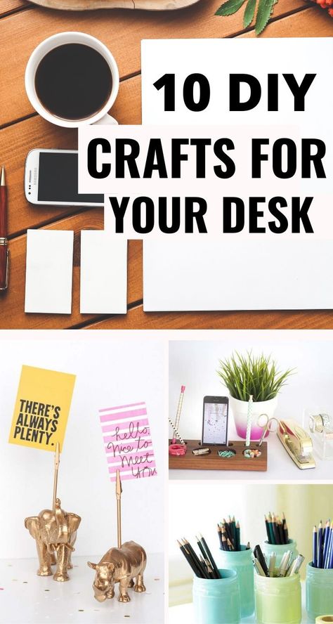 Make your desk decor look amazing with these easy and quick diy projects. There's so many pretty holders to make. You'll LOVE all of these easy diy crafts for your desk. #crafts #deskdecor Crafts For Office Decor, Diy Desk Decor Ideas Crafts Office, Diy Desk Accessories Office, Diy Office Accessories, Pretty Desk Ideas, Gifts For Office Desk, Dollar Tree Office Decor Easy Diy, Diy Office Desk Decor, Diy Desk Decor Ideas Crafts