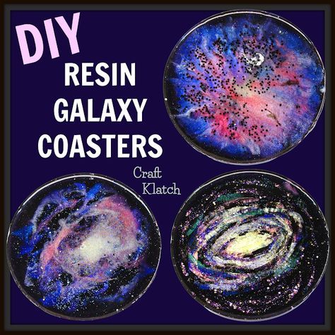 Galaxy Coasters, Resin Galaxy, Galaxy Crafts, Coasters Diy, Coaster Crafts, Wood Resin Jewelry, Resin Jewelry Diy, Diy Epoxy, Diy Craft Tutorials