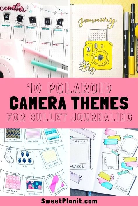 Camera Bullet Journal, Bullet Journal Entries, Camera Doodle, Polaroid Picture Frame, May Bullet Journal, Tombow Dual Brush Pen, Journal Bullet, Bullet Journal Ideas, Bujo Ideas