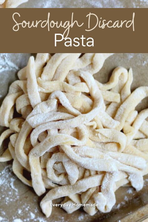 Repurpose sourdough discard into delicious homemade pasta with our easy Sourdough Discard Pasta recipe! Perfect for beginners, it's a quick way to make flavorful noodles from scratch. Skip the waste and enjoy a simple and satisfying pasta-making experience. Discard Pasta, Sourdough Pasta Recipe, Sourdough Pasta, Homemade Pasta Noodles, Noodles From Scratch, Homemade Sourdough Bread Recipes, Recipe Using Sourdough Starter, Homemade Egg Noodles, Homemade Pasta Recipe