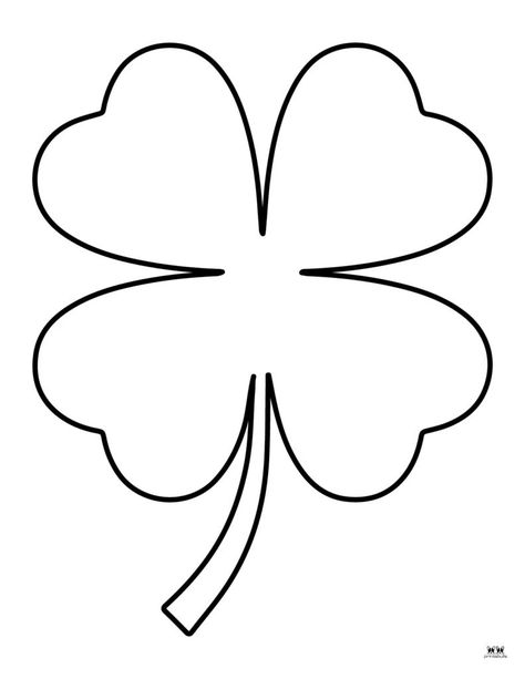 Shamrock Templates & Coloring Pages - 30 FREE Printables | Printabulls Four Leaf Clover Coloring Pages, 4 Leaf Clover Template Free Printable, Four Leaf Clover Template, 4 Leaf Clover Coloring Pages, Clover Printable Templates, Shamrock Template, Pot Of Gold, St Patrick, St Patricks Day