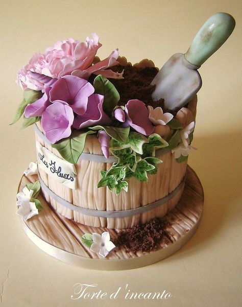 Flower Pot Cake, Pot Cakes, 70th Birthday Cake, Garden Cakes, Mothers Day Cake, Crazy Cakes, Novelty Cakes, Floral Cake, Fancy Cakes