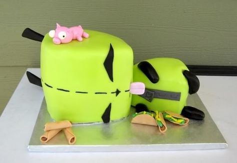 Gir Cake (Invader Zim) Gir From Invader Zim, Birthday Cake For Husband, Cake For Husband, Specialty Cake, 3d Cakes, Cake Gallery, Wife Birthday, Invader Zim, Cute Cakes