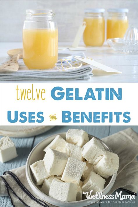 There are many gelatin uses and benefits. It is great for hair, skin, nails, digestion, immune function, joints and more. Benefits Of Gelatin, Homemade Jello, Gelatin Recipes, Wellness Mama, Lemon Benefits, Skin Nails, Anti Aging Ingredients, Healthy Ideas, Hair Skin Nails