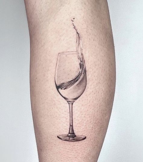 Water Glass Tattoo, Glass Child Tattoo, Prosecco Tattoo, Glass Of Wine Tattoo, Wine Bottle Tattoo, Champagne Tattoo, Martini Glass Tattoo, Wine Tattoos, Wine Glass Tattoo