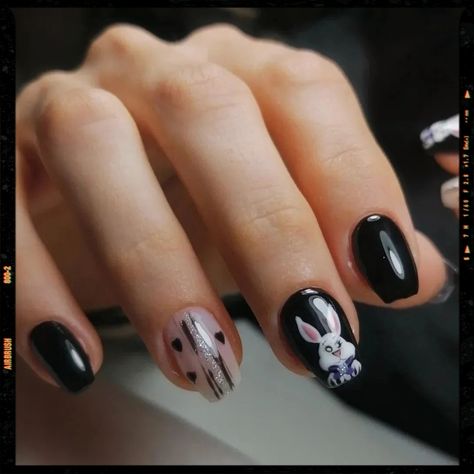 Black Easter Nails Inspiration Gothic Easter Nails, Dark Easter Nails, Black Easter Nails, Goth Easter Nails, App Filter, Sugar Nails, Inspiration Nails, Purple Easter, Easter Nail Designs