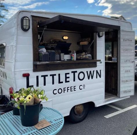 Coffee Shop On Wheels Ideas, Cargo Trailer Coffee Shop, Caravan Coffee Shop, Coffee Trailer Exterior, Coffee On Wheels, Camper Van Coffee Shop, Trailer Conversion To Food Truck, Coffee Shop On Wheels, Coffee Shop Trailer Ideas