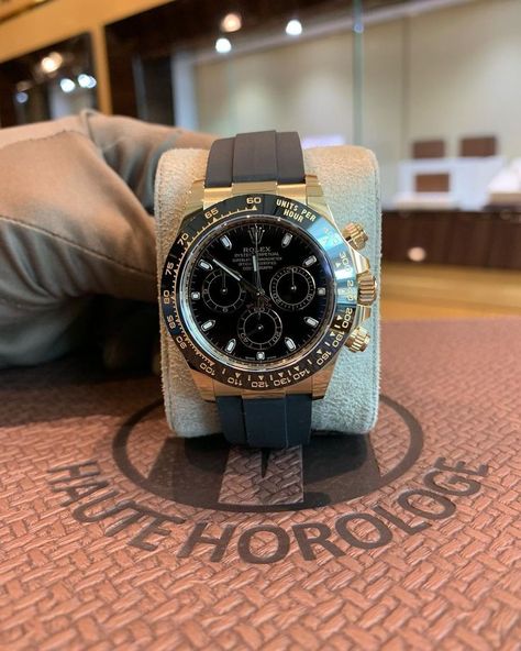 Shop Rolex Daytona Oysterflex Yellow Gold 40mm - 116518LN Watch from Haute Horologe. Contact us Now. 🌐https://bit.ly/34Z3yhm, ☎️Whatsapp/ DM us. We are not an official dealer and have no affiliation with the manufacturer, brand, or trademark and all items are preowned. #rolex #rolexwatches #dxb #dubaiwatchlovers #emirates #middleeast #gulf #dubaiwatchcollector #watchcollector #watchaddict #hautehorologe #dubai Mens Watches Expensive, Expensive Watches, Boy Tattoos, Rolex Men, Womens Watches Luxury, Watch Lover, Nike Sneakers Women, Nike Air Max 270, Rolex Daytona