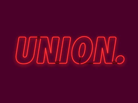 Neon union Neon Sign Typography, Neon Sign Graphic Design, Neon Typography Design, Neon Graphic Design, Neon Inspiration, Neon Lettering, Neon Font, Casino Design, Neon Typography