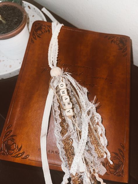 This Bible or bookmark tassel is the perfect way to accessorize and personalize your Bible! Made to order. Add your special touch with a word for phrase that is sentimental to you! Bible Tassle Diy, Diy Bible Tassels, Diy Bible Bookmarks, Bible Tassel Bookmark Diy, Bible Bookmarks Diy, Bible Decorations Ideas, Decorating Bible, Bible Tassel, Bible Accessories