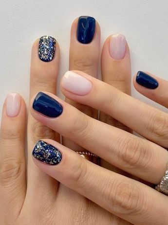 Dark Blue Nails, Milky Nails, Korean Nails, Simple Gel Nails, Colorful Nails, Smink Inspiration, Cute Gel Nails, Dipped Nails, Autumn Vibes