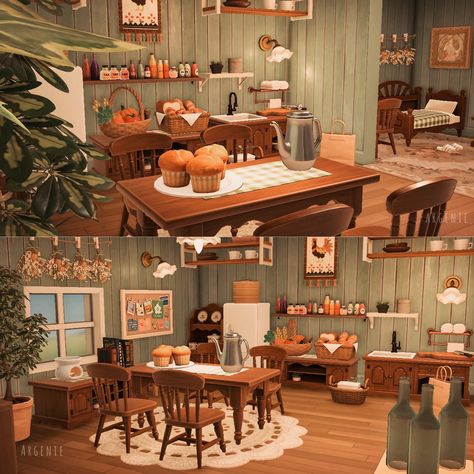 Acnh House, Cottagecore Kitchen, Acnh Inspiration, Acnh Cottagecore, Happy Home Designer, Animal Crossing Wild World, Animal Crossing Villagers, Cottage Interior, New Animal Crossing