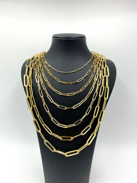 14k Real Yellow Gold Paperclip Chain Necklace 2mm to 5.8mm 14k Solid Italian Paperclip Necklace Chain 16 18 20 22 24 Inches PLEASE READ DESCRIPTION PAY ATTENTION-1: Under cheap price does not mean good quality. Good quality product will not cause you any trouble in the future. Thats why we, as Edda Gold Paper Clip Necklace, Paper Clip Necklace, Real Gold Necklace, Gold Cuban Link Chain, Paperclip Chain Necklace, Gold Jewelry Stores, Gold Rope Chains, Gold Chains For Men, Free Bracelet