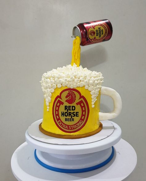 Chocolate Beer Cake, Red Horse Beer, Topper For Cake, Beer Cakes, Chocolate Beer, Photo Cake Topper, Beer Cake, Red Horse, Birthday Cake Topper Printable