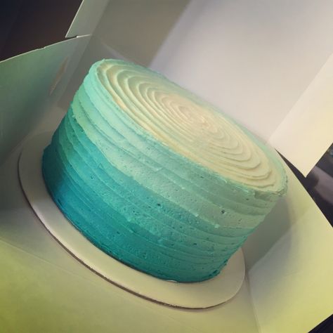 Teal Birthday Cake, Ombre Buttercream, Turquoise Cake, White Chocolate Mud Cake, 10 Birthday Cake, Turquoise Ombre, Chocolate Mud Cake, White Chocolate Ganache, Mud Cake