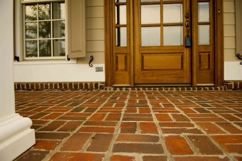 Floor Covering Ideas, Concrete Front Porch, Porch Tile, Porch Windows, Porch Floor, Enclosed Porches, Patio Enclosures, Porch Flooring, Brick Pavers