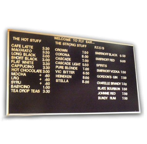 Changeable Letter Boards  -Custom made prices required on request.   1800 654 917 http://justboards.com.au/Changeable-Letter-Menu-Boards/ Brewery Interior, Cafe Menu Boards, Menu Signage, School Menu, Juice Shop, Tap House, Juice Company, Snack Shack, Boutique Studio