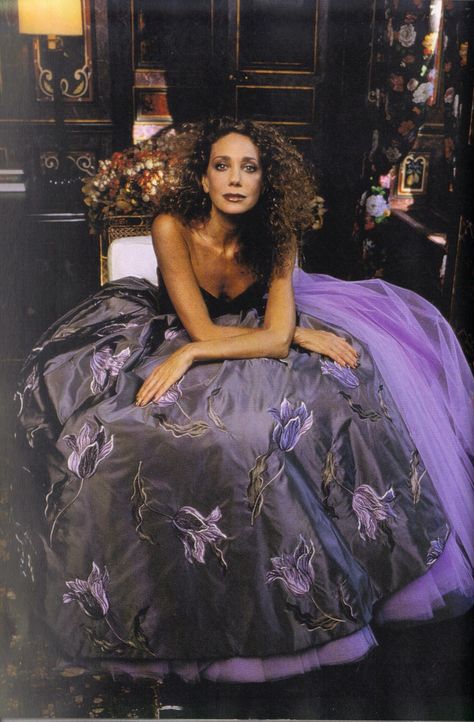 Marisa Berenson wearing Ungaro couture.  Photo by Jean-Marie Perier.  Elle, 1995. Marissa Berenson, Ungaro Couture, Bae Mood, Marisa Berenson, Anthony Perkins, Elsa Schiaparelli, Emanuel Ungaro, Frou Frou, Elsa Peretti