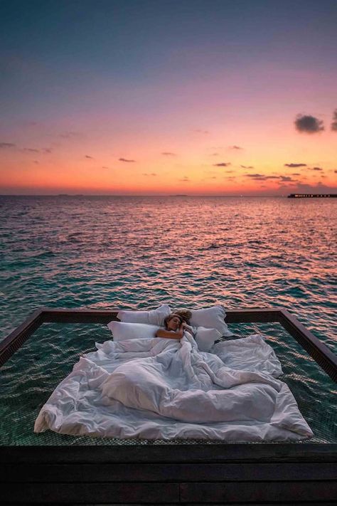 Oh, by the Way, We Found the Perfect Napping Spot: This Net Over the Ocean in the Maldives جزر المالديف, Maldives Hotel, Maldives Resort, Maldives Travel, Destination Voyage, Dream Travel Destinations, Vacation Places, Beautiful Places To Travel, Travel Goals