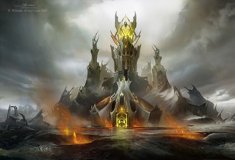 ArtStation - D&D - Tiamat's Temple Concept Art, Patrick Jensen Rise Of Tiamat, Temple Concept Art, Tabletop Rpg Maps, Map Artwork, Wizards Of The Coast, Environment Design, Tabletop Rpg, Creature Art, The Coast