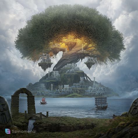 My Fantasy World, Fantasy City, Fantasy Castle, Fantasy Setting, Fantasy Places, The Tree Of Life, Fantasy Map, Fantasy Art Landscapes, Fantasy Aesthetic