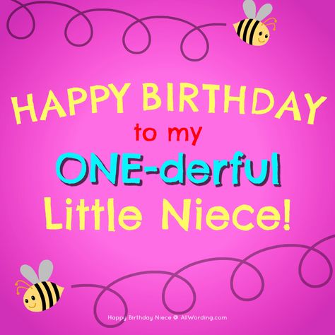 Happy Birthday to my one-derful little niece! #HappyBirthdayNiece Niece 1st Birthday Quotes, Happy 1st Birthday Niece Wishes, Happy 1st Birthday Niece, Birthday Niece Funny, Happy Birthday Niece Funny, 20 Birthday Wishes, Niece Poems, Happy Birthday Niece Wishes, 1st Birthday Message