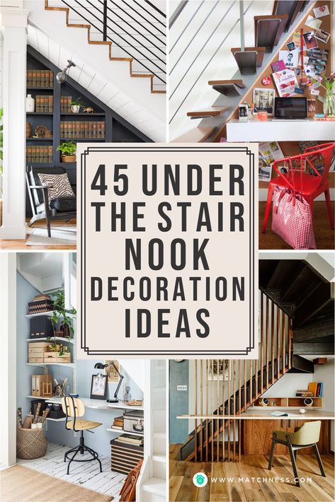 Under Stair Wall Decorating Ideas, Utilizing Space Under Stairs, Staircase Open Underneath, Awkward Landing Space, Exposed Under Stairs, Uses For Under The Stairs, Decorate Under Staircase, Awkward Under Stairs Space, How To Decorate Under Stairs