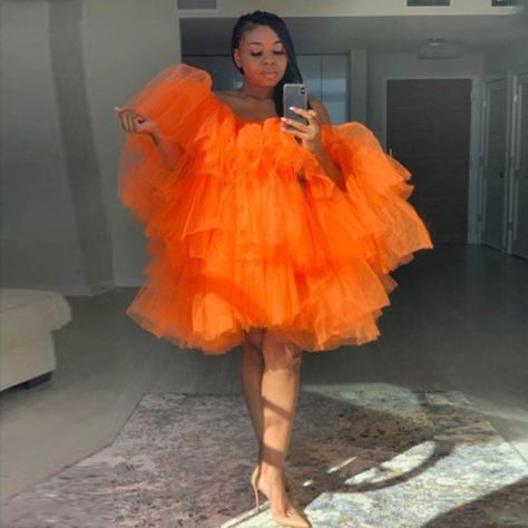 Orange Tulle Dress, Short Puffy Dresses, Plus Size Tutu, Tulle Short Dress, Orchid Dress, Tulle Dress Short, Dress Short Prom, Dresses Orange, Tulle Skirt Dress