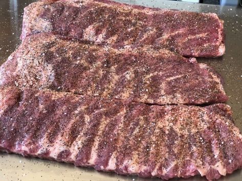 Smoked Pork Spare Ribs In Pellet Smoker, Pork Spare Ribs Smoker Recipes, Texas Smoked Ribs, Texas Style Ribs, Smoked Pork Spare Ribs, Grilled Spare Ribs, Smoked Spare Ribs, Smoker Ribs, Pork Rib Roast