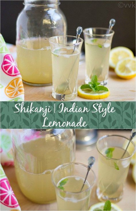 Indian Lemonade Shikanji - Shikanji | Shikanjvi - Sweet and Spicy Indian Style Lemonade Indian Bread Recipes, Amazing Vegetarian Recipes, Non Alcoholic Beverages, Indian Drinks, Indian Dinner, Drink Recipes Nonalcoholic, Meat Appetizers, Food From Around The World, Ketogenic Diet For Beginners