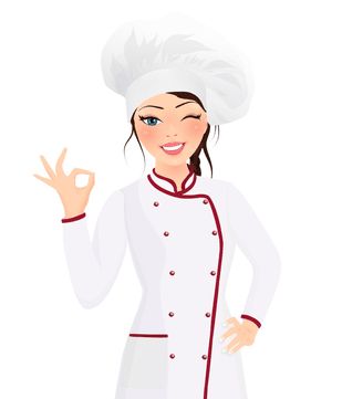 Chef Illustration, White Roses Wallpaper, Chef Pictures, Drawing Hats, Cartoon Chef, Chef Uniform, Chef Coat, Woman Sketch, Food Logo Design