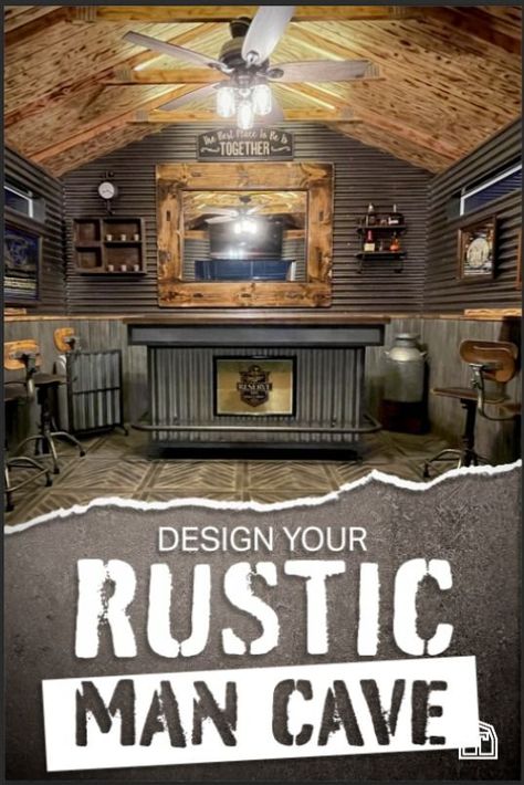 Barn Man Cave, Shed Pub, Diy Man Cave, Country Man Cave, Cozy Pub, Shed Design Ideas, Attic Man Cave, Man Cave Colors, Best Man Caves