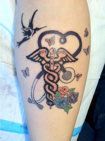 Subtle Nursing Tattoos, Nurse Friend Tattoos, Nurse Forearm Tattoo, Unique Nursing Tattoos, Registered Nurse Tattoos For Women, Nurse Tattoo, 3 Tattoo, Graduate School, New Tattoos