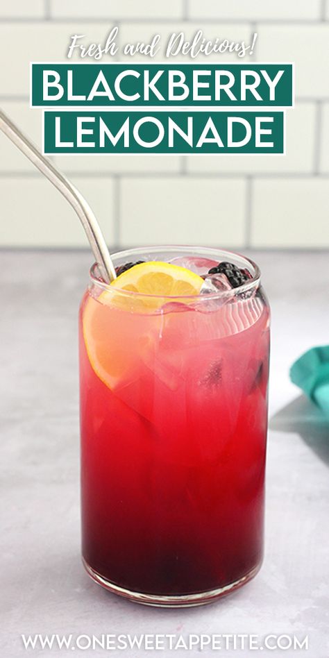 Blackberry Lemonade Recipe, Blackberry Lemonade, Tea Drink Recipes, Drink Recipes Nonalcoholic, Iced Tea Recipes, Summer Drink Recipes, Lemonade Drinks, Refreshing Drinks Recipes, Lemonade Recipe