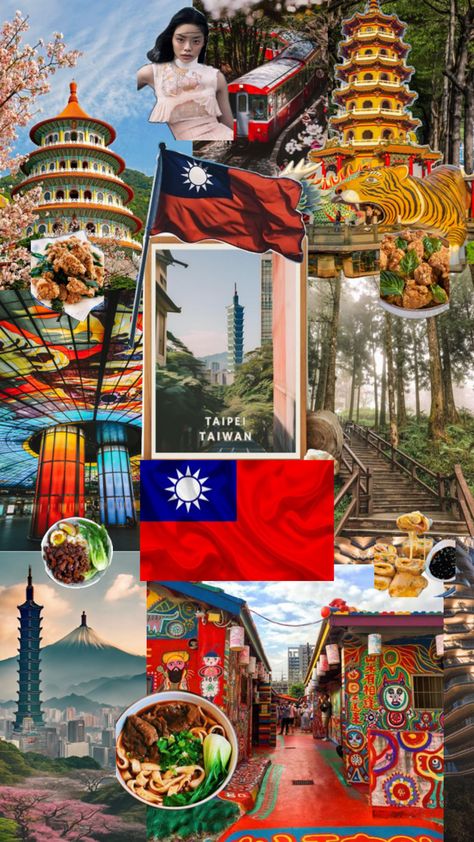 #collage #aesthetic #country #Taiwan #travel #Asia #viralpost #Taipei #TaiwaneseFood Taiwan Aesthetic, Aesthetic Country, Taiwan Travel, Vacation Inspiration, Travel Asia, Taipei Taiwan, Dream Holiday, Travel Board, East Asia