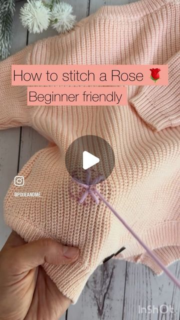 Easy Clothing Embroidery Ideas, Easy Name Embroidery For Beginners, Embroidery Videos Stitches, Stick And Stitch Embroidery Diy, Heart Hand Embroidery, Cute Embroidery On Tshirts, How To Embroider A Rose, Embroidery For Beginners Tutorials, Hand Embroidery Tshirt