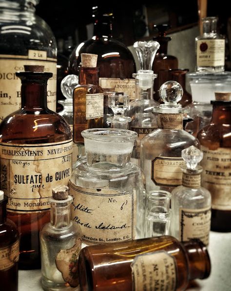 Daryl McMahon: Apothecary Apothecary Decor, Yennefer Of Vengerberg, Hogwarts Aesthetic, Apothecary Bottles, Vintage Bottles, Old Bottles, Witch Aesthetic, Dark Academia Aesthetic, Rhode Island