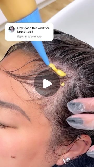 Emily Chen on Instagram: "A throwback to one of my favorite little hacks for blending hairline greys. It’s super easy & allows for subtle coverage WITHOUT creating any regrowth/demarcation lines. We went with a level 7 gold-neutral in this scenario because the majority of her hair is highlighted blonde. But I know some of you might be wondering if you can use a darker shade of Demi to blend grey on your non-highlighted brunettes, and the answer is YES. For those scenarios, I like using a Demi 1-2 levels lighter than their natural base. Ask me anything below 👇     #emchenhair #saloneducation #greyblending" Level 7 Base With Highlights, Blonde Hairline Dark Hair, Demi Color On Natural Hair, Natural Level 8 Hair Color, Hairline Highlights Brunette, Mushroom Brown Money Piece, Demi Grey Blending, Level 7 Highlights, Toning Brown Hair