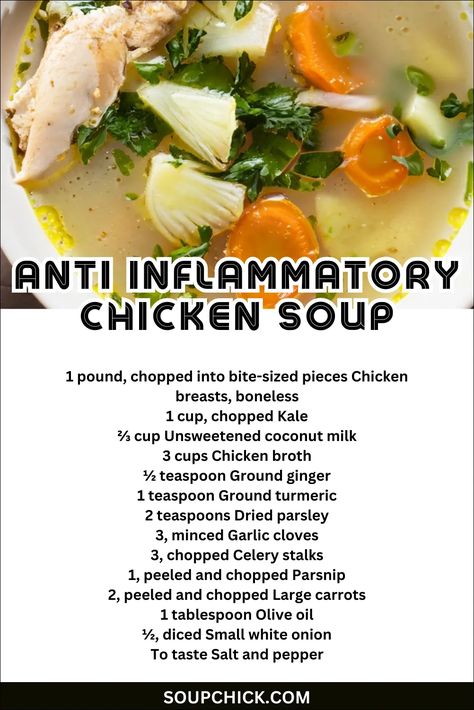 Anti Inflammatory Chicken Soup Recipe - Feel Good Wellness Healing Chicken Soup, Healing Soups, Inflammatory Diet Recipes, Healing Soup, Anti Inflamatory, Inflammation Recipes, Anti Inflammation Recipes, Chicken Soup Recipe, Inflammatory Recipes