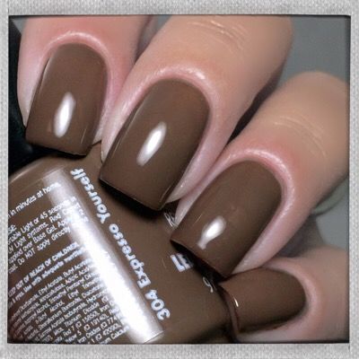 Red Carpet Manicure (RCM) - Espresso Yourself (doo doo brown, 3 coats) Espresso Your Inner Self Opi, Chocolate Brown Manicure, Brown Fingernail Polish, Opi Espresso Your Inner Self, Opi Brown Red Nail Polish, Red Carpet Nails, Ombre Nail Polish, Lilac Nails Design, Monochrome Nails