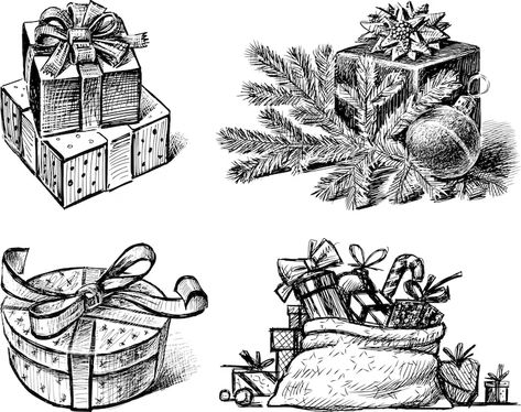 Premium Vector | Sketches of collection christmas gifts Vector Sketch, Different Holidays, Vector Drawing, Ink Illustrations, Wix Website, Pen Drawing, Vector Photo, Ink Drawing, Premium Vector