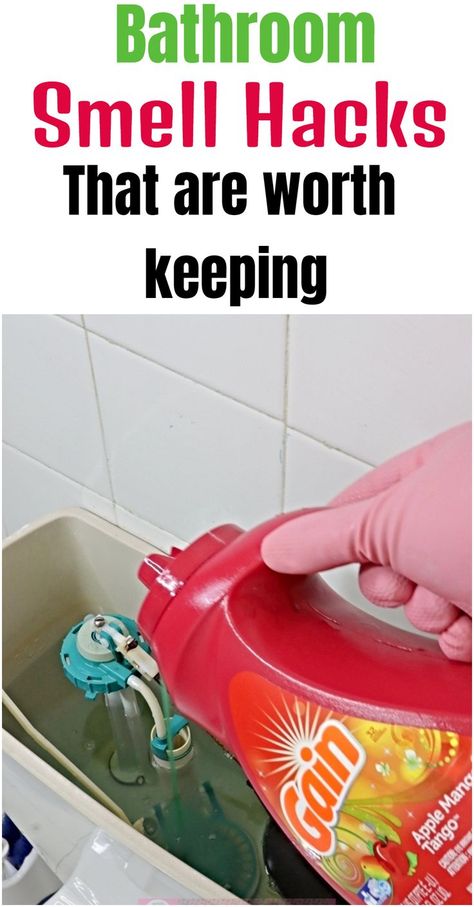 Bathroom Smell Hacks, Smelly Bathroom, Homemade Cleaning Supplies, Bathroom Hacks, House Smell Good, Easy Cleaning Hacks, Diy Cleaning Solution, Homemade Cleaning Solutions, Cleaning Tricks